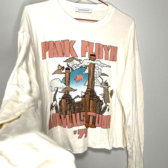 Daydreamer PINK FLOYD ANIMALS TOUR '77 LONG SLEEVE CROP TEE Size Medium - Picture 3 of 10